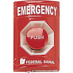 Push Button Station -For Vandal-resistant Activation Of Emergency Systems - Class C, Red Station with Push & Turn Reset Button — "EMERGENCY"