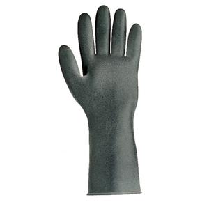 Heavyweight Gloves - Medium/8, Large/9, X-Large/10, 2X-Large/11, 14", 30-mil, Rolled, Butyl Rubber, Unlined, EN 374:2016-1 Type A/EN 374:2016-5 VIRUS, ABCIKLMNPST, Smooth, Black
