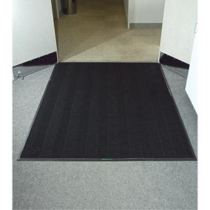 Waterhog® Eco Elite Matting - 6', 6', 8', 20', Wiper/Scraper, 3/8", Black Smoke, P.E.T. Fibre, Heavy-Duty, V-Pattern