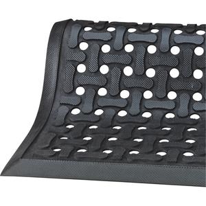 Comfort Flow™ Mats - 2-83/100', 9-1/12', 3/8", Black, Nitrile, Wet/Dry, Drainage, Slotted