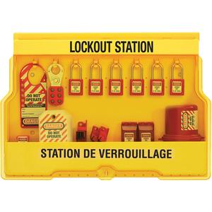 Electrical Focus Lockout Stations - Included, Thermoplastic, 16, 8 padlocks