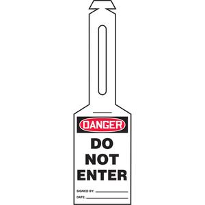 Loop 'N Strap™ Safety Tag - English, Plastic, 3-3/8", 5-7/8", Danger Do Not Enter