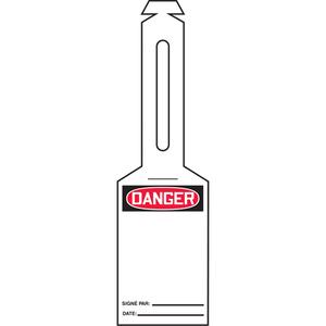 Loop 'N Strap™ Safety Tag - French, Plastic, 3-3/8", 5-7/8", Danger