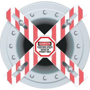 Danger Man-Way Cross™ Barrier - Plastic, English