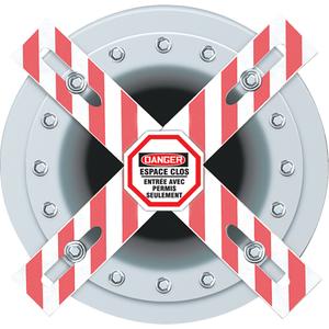 Danger Man-Way Cross™ Barrier - Plastic, French