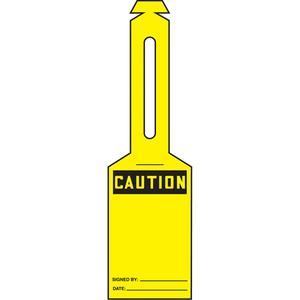 Loop 'N Strap™ Safety Tag - English, Plastic, 3-3/8", 5-7/8", Caution