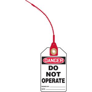 Loop 'N Lock™ Lockout tag - Plastic, English, 3-3/8", 5-7/8", Danger Do Not Operate