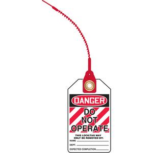 Loop 'N Lock™ Lockout tag - Plastic, English, 3-3/8", 5-7/8", Danger Do Not Operate