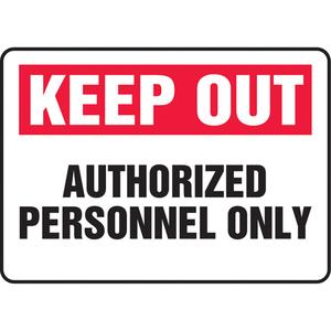 "Authorized Personnel Only" Sign - Vinyl, Plastic, Aluminum, 14", 14", English, Admittance and Exit