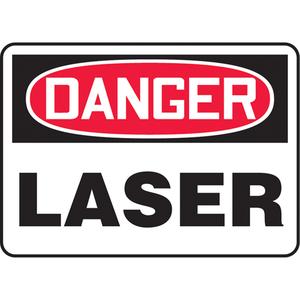 "Laser" Sign - Vinyl, Plastic, Aluminum, 10", 14", Adhesive, English, Specific Hazards, Danger; Laser