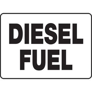 "Diesel Fuel" Sign - Aluminum, Plastic, Vinyl, 10", 14", Bolt-On, English, Chemicals and Hazardous Materials, Diesel Fuel