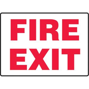 "Fire Exit" Sign - Vinyl, Aluminum, Plastic, 7", 10", Adhesive, English, Fire and Emergency, Fire Exit