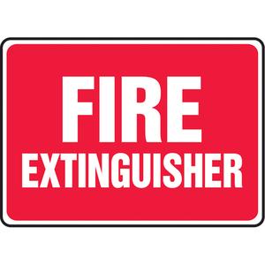 "Fire Extinguisher" Sign - Vinyl, Aluminum, Plastic, 7", 10", Adhesive, English, Fire and Emergency, Fire Extinguisher