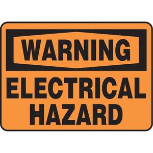 "Electrical Hazard" Sign - Vinyl, Plastic, Aluminum, 10", 14", Adhesive, English, Electrical, Warning; Electrical Hazard