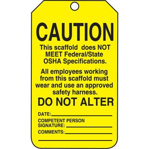 Safety Tags - English, Plastic, 3-3/8", 5-7/8"