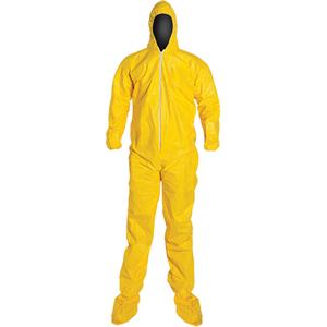 Tychem® 2000 Coveralls - Tyvek®, Large, 2X-Large, Medium, X-Large, Yellow, 12