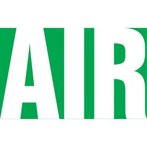 "Air" Pipe Marker - Vinyl, White on Green, 1-1/2" - 2", 1-1/2", 8", 3/4", English, Self-Adhesive, PB