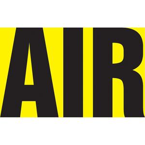 "Air" Pipe Marker - Vinyl, Black on Yellow, 1-1/2" - 2", 1-1/2", 8", 3/4", English, Self-Adhesive, PB