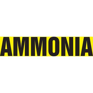 "Ammonia" Pipe Marker - Vinyl, Black on Yellow, 1-1/2" - 2", 1-1/2", 8", 3/4", English, Self-Adhesive, PB