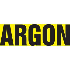 "Argon" Pipe Marker - Vinyl, Black on Yellow, 1-1/2" - 2", 1-1/2", 8", 3/4", English, Self-Adhesive, PB