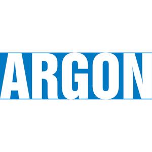 "Argon" Pipe Marker - Vinyl, White on Blue, 1-1/2" - 2", 1-1/2", 8", 3/4", English, Self-Adhesive, PB