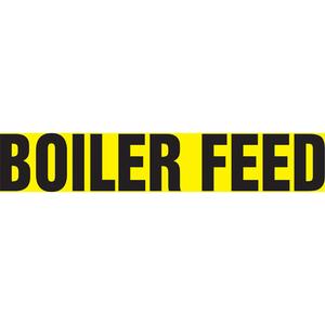 "Boiler Feed" Pipe Marker - Vinyl, Black on Yellow, 1-1/2" - 2", 1-1/2", 8", 3/4", English, Self-Adhesive, PB