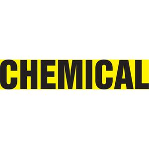 "Chemical" Pipe Marker - Vinyl, Black on Yellow, 1-1/2" - 2", 1-1/2", 8", 3/4", English, Self-Adhesive, SSB