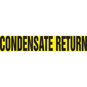 "Condensate Return" Pipe Marker - Vinyl, Black on Yellow, 1-1/2" - 2", 1-1/2", 8", 3/4", English, Self-Adhesive, SSB