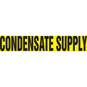 "Condensate Supply" Pipe Marker - Vinyl, Black on Yellow, 1-1/2" - 2", 1-1/2", 8", 3/4", English, Self-Adhesive, SSB