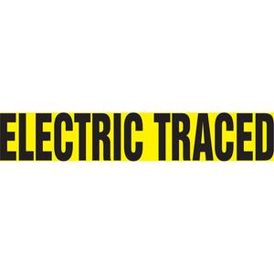 "Electric Traced" Pipe Marker - Vinyl, Black on Yellow, 3/4" - 1-1/4", 1", 8", 1/2", English, Self-Adhesive, SSA
