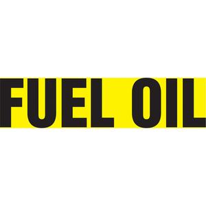 "Fuel Oil" Pipe Marker - Vinyl, Black on Yellow, 1-1/2" - 2", 1-1/2", 8", 3/4", English, Self-Adhesive, SSB
