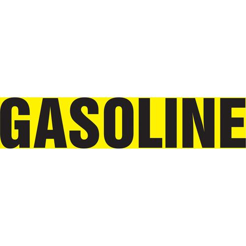 "Gasoline" Pipe Marker - Vinyl, Black on Yellow, 3/4" - 1-1/4", 1", 8", 1/2", English, Self-Adhesive, SSA