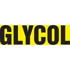 "Glycol" Pipe Marker - Vinyl, Black on Yellow, 1-1/2" - 2", 1-1/2", 8", 3/4", English, Self-Adhesive, SSB