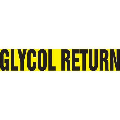 "Glycol Return" Pipe Markers - Vinyl, Black on Yellow, 8" - 10", 4", 24", 2-1/2", English, Self-Adhesive, SSH