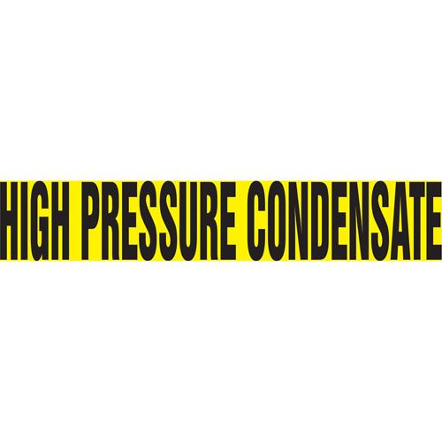 "High Pressure Condensate" Pipe Markers - Vinyl, Black on Yellow, 2-1/2" - 6", 2-1/2", 12", 1-1/4", English, Self-Adhesive, SSD