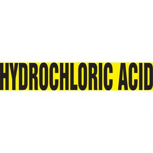 "Hydraulic Acid" Pipe Marker - Vinyl, Black on Yellow, 1-1/2" - 2", 1-1/2", 8", 3/4", English, Self-Adhesive, SSB
