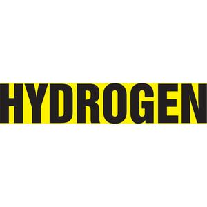 "Hydrogen" Pipe Marker - Vinyl, Black on Yellow, 1-1/2" - 2", 1-1/2", 8", 3/4", English, Self-Adhesive, SSB