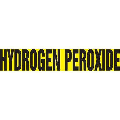 "Hydrogen Peroxide" Pipe Marker - Vinyl, Black on Yellow, 1-1/2" - 2", 1-1/2", 8", 3/4", English, Self-Adhesive, SSB