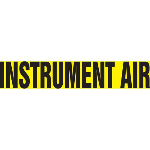 "Instrument Air" Pipe Marker - Vinyl, Black on Yellow, 8" - 10", 4", 24", 2-1/2", English, Self-Adhesive, SSH