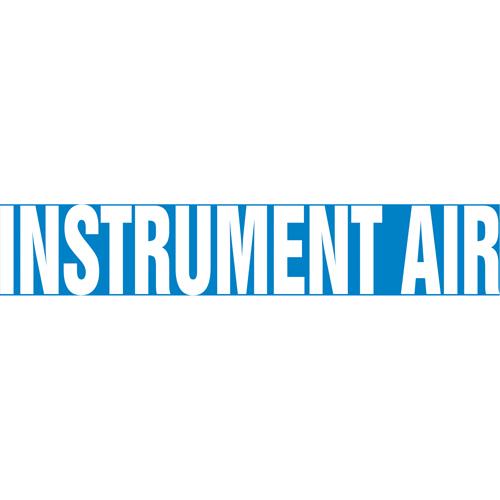 "Instrument Air" Pipe Marker - Vinyl, White on Blue, 8" - 10", 4", 24", 2-1/2", English, Self-Adhesive, SSH