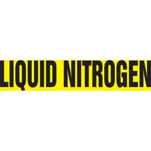 "Liquid Nitrogen" Pipe Marker - Vinyl, Black on Yellow, 1-1/2" - 2", 1-1/2", 8", 3/4", English, Self-Adhesive, SSB