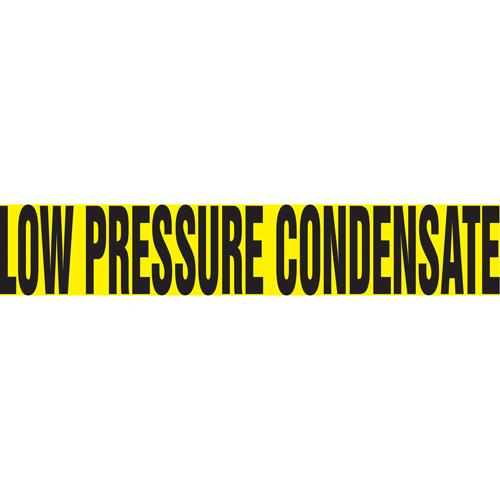 "Low Pressure Condensate" Pipe Marker - Vinyl, Black on Yellow, 1-1/2" - 2", 1-1/2", 8", 3/4", English, Self-Adhesive, SSB