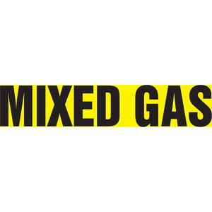 "Mixed Gas" Pipe Marker - Vinyl, Black on Yellow, 1-1/2" - 2", 1-1/2", 8", 3/4", English, Self-Adhesive, SSB