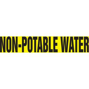 "Non-Potable Water" Pipe Markers - Vinyl, Black on Yellow, 2-1/2" - 6", 2-1/2", 12", 1-1/4", English, Self-Adhesive, SSD