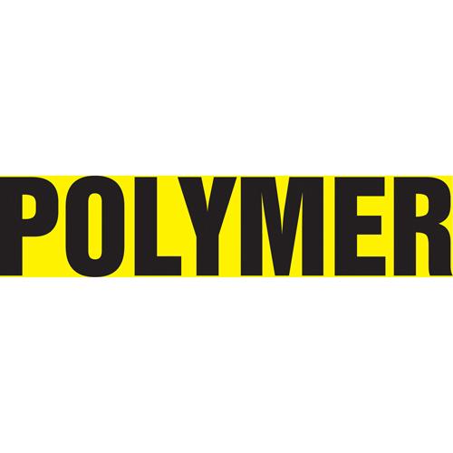 "Polymer" Pipe Marker - Vinyl, Black on Yellow, 1-1/2" - 2", 1-1/2", 8", 3/4", English, Self-Adhesive, SSB