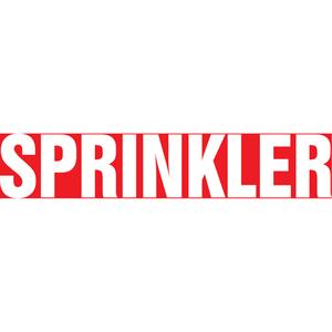 "Sprinkler" Pipe Markers - Vinyl, White on Red, 2-1/2" - 6", 2-1/2", 12", 1-1/4", English, Self-Adhesive, SSD
