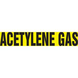 Snap Tite™ "Acetylene Gas" Pipe Marker - Vinyl, Black on Yellow, 1-1/2" - 2", 9", 8", 3/4", English, Snap-On, PB