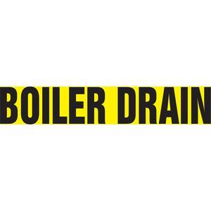 Snap Tite™ "Boiler Drain" Pipe Marker - Vinyl, Black on Yellow, 1-1/2" - 2", 9", 8", 3/4", English, Snap-On, PB