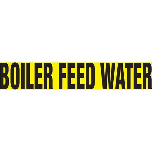 Snap Tite™ "Boiler Feed Water" Pipe Marker - Vinyl, Black on Yellow, 3/4" - 1-1/4", 6", 8", 1/2", English, Snap-On, PA