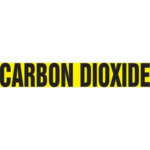 Snap Tite™ "Carbon Dioxide" Pipe Marker - Vinyl, Black on Yellow, 1-1/2" - 2", 9", 8", 3/4", English, Snap-On, PB